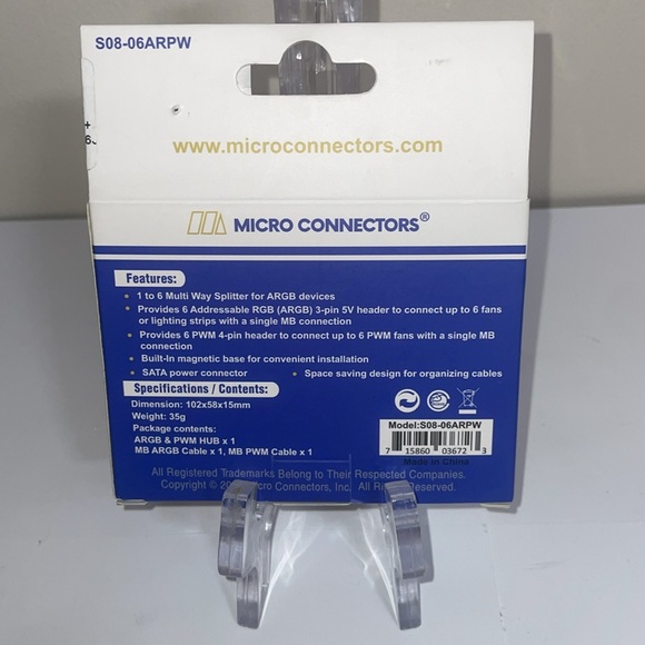 Micro Connectors ARGB & PWM Splitter Hub-12 Ports NWT - Picture 2 of 2